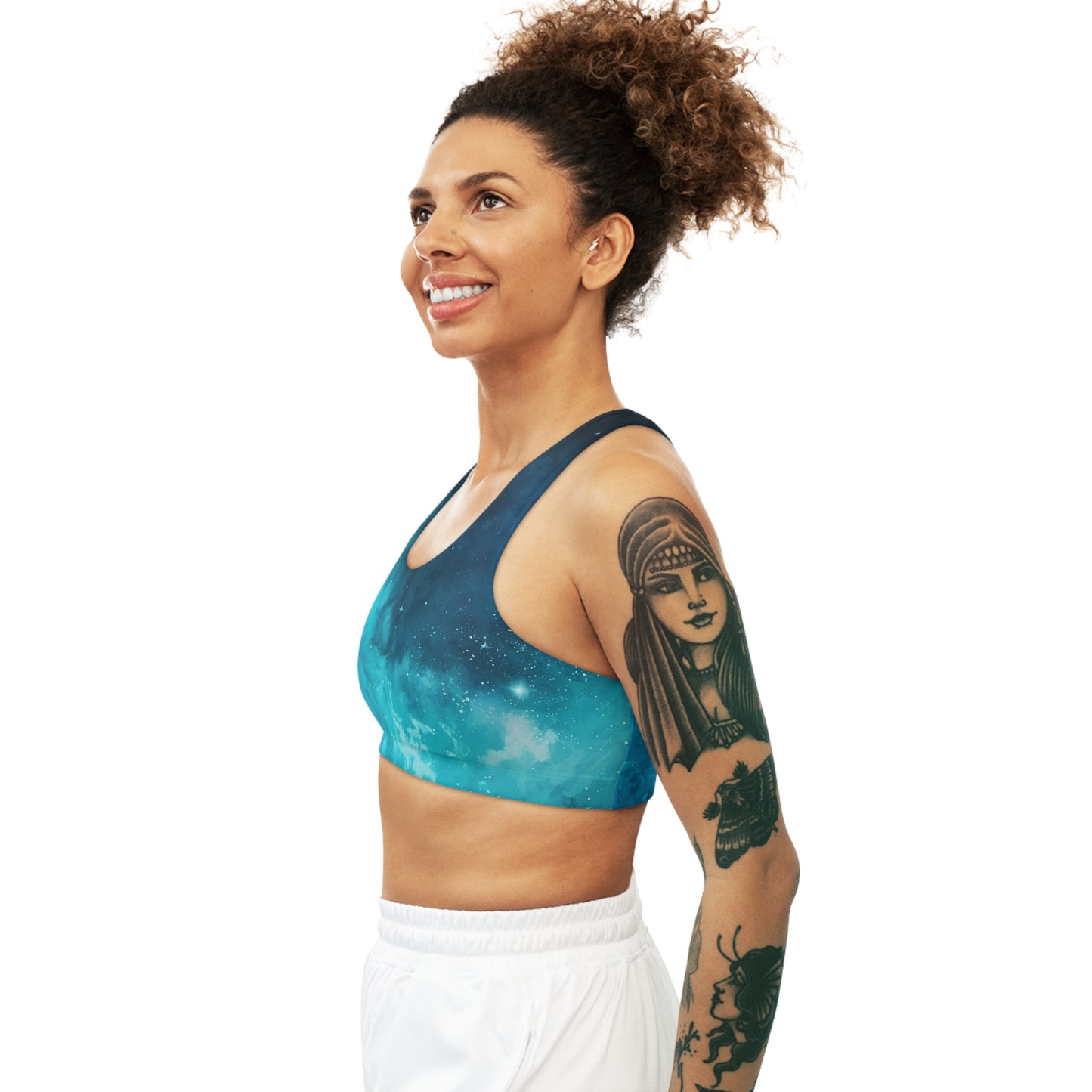 Blue Art Seamless Sports Bra (AOP)