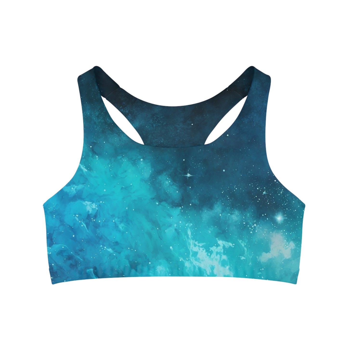 Blue Art Seamless Sports Bra (AOP)