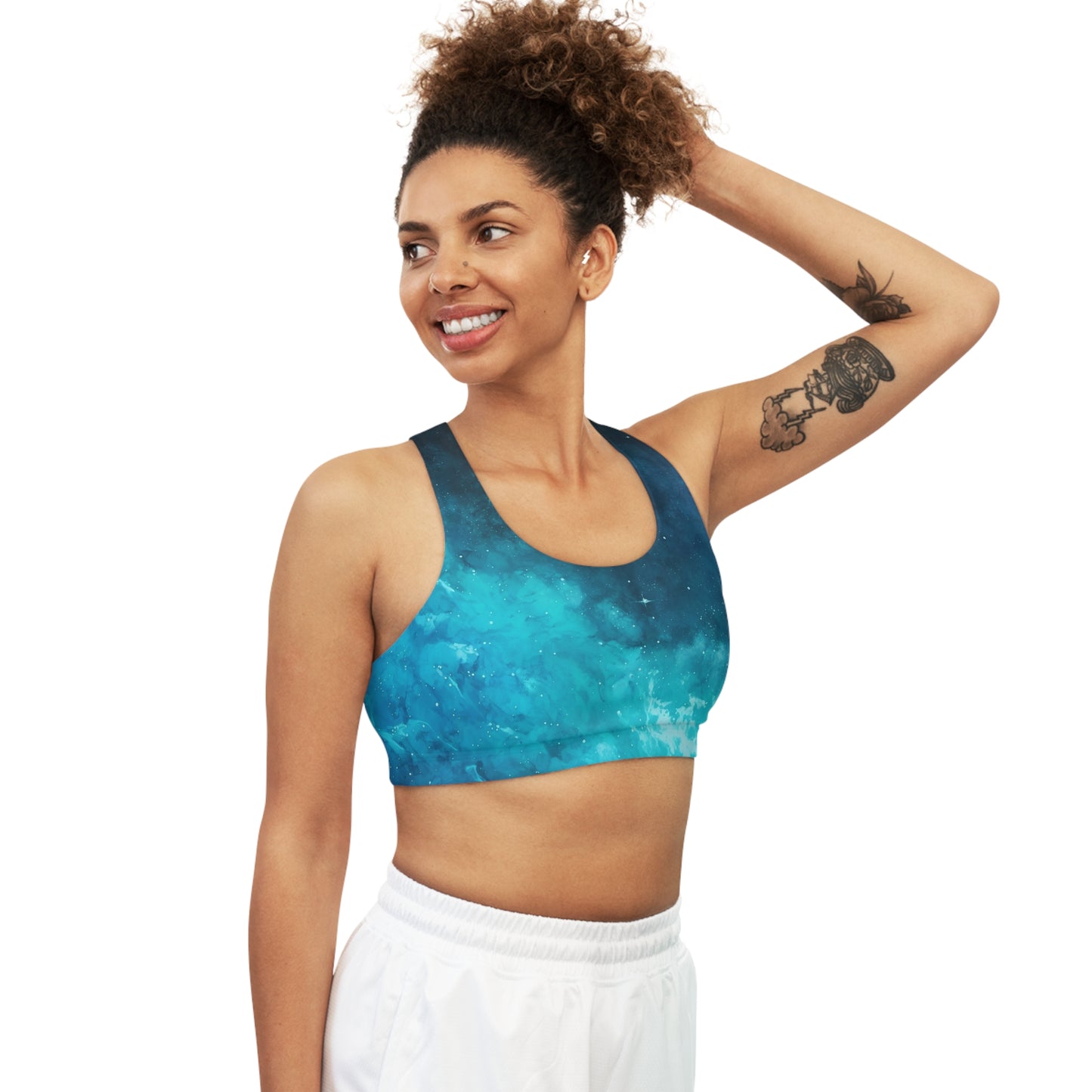 Blue Art Seamless Sports Bra (AOP)