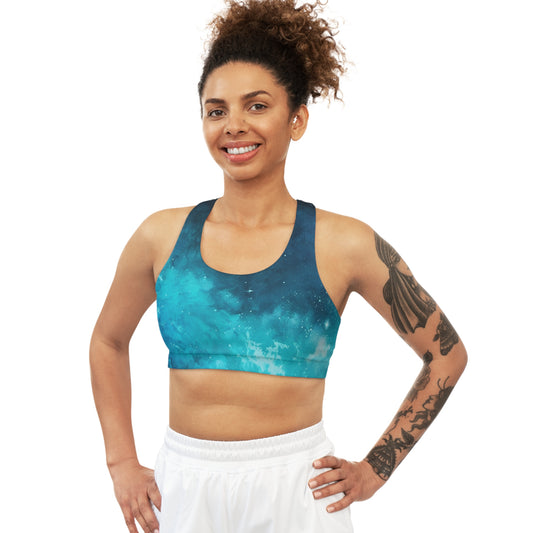 Blue Art Seamless Sports Bra (AOP)