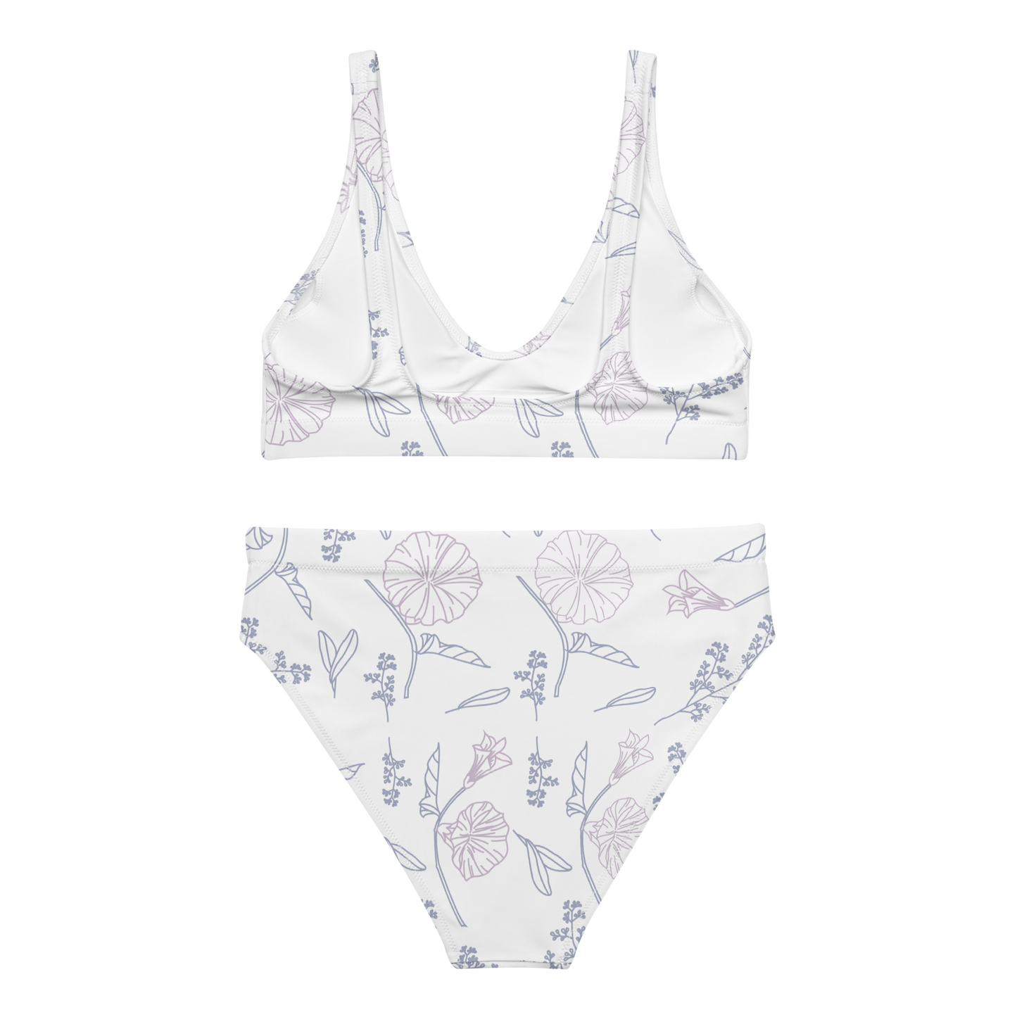 Flowers Recycled high-waisted bikini