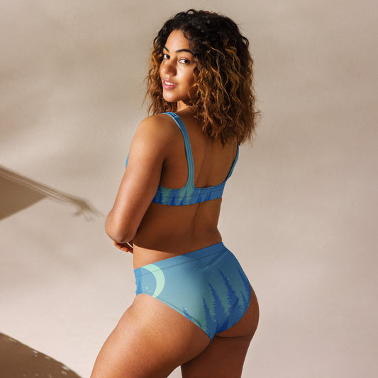 Blue forest Recycled high-waisted bikini