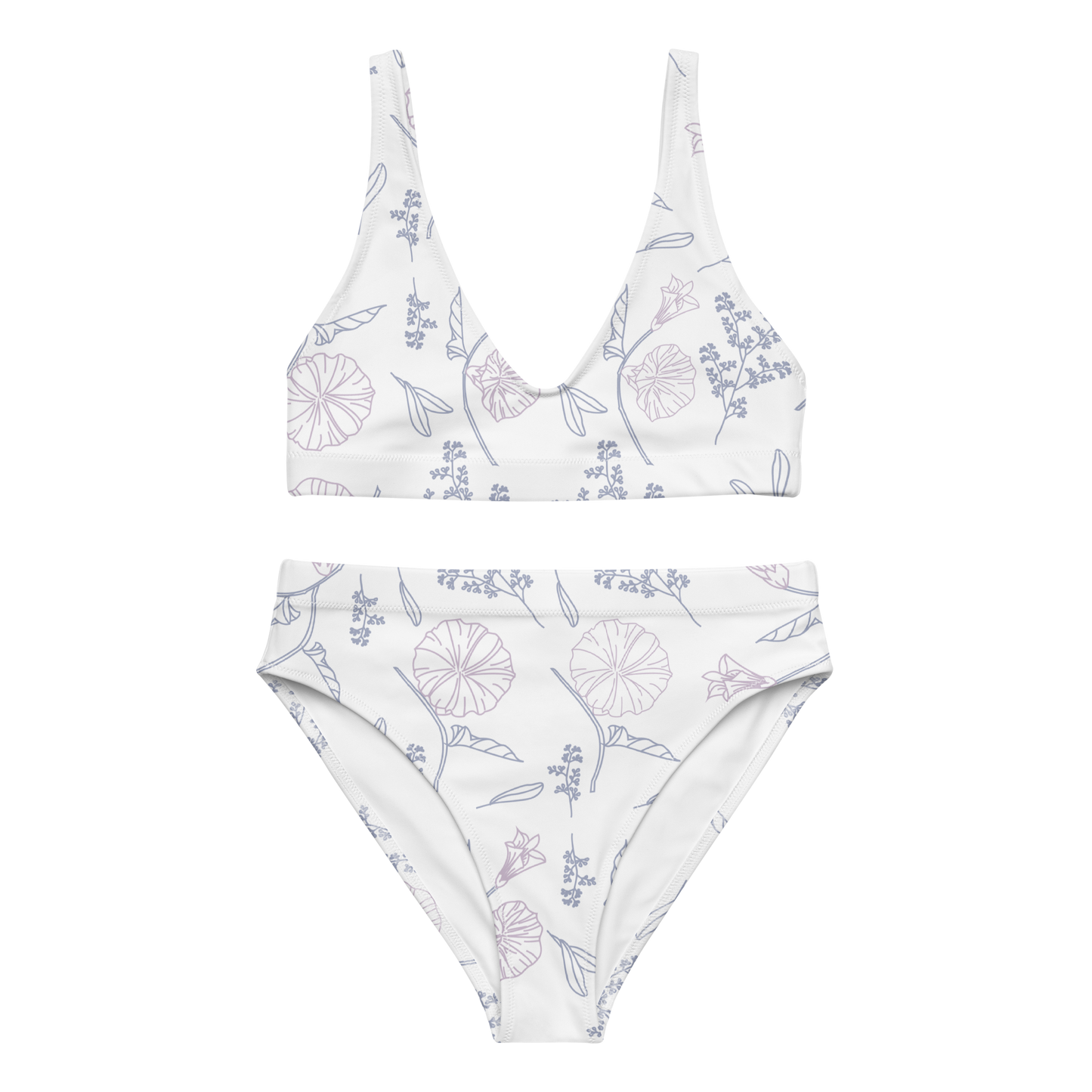 Flowers Recycled high-waisted bikini